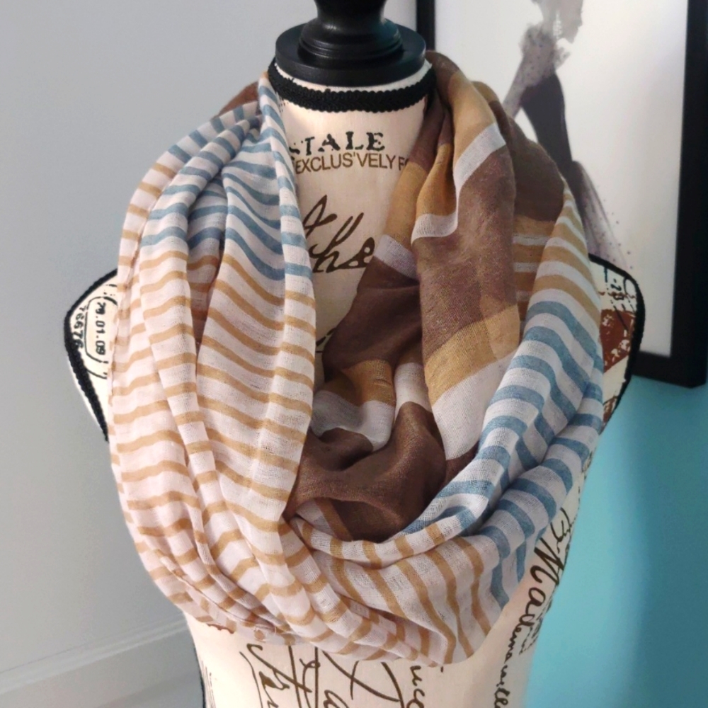 Chiffon Striped Scarf